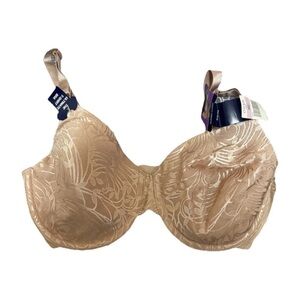 Olga Beige Floral Lace Underwire Bra